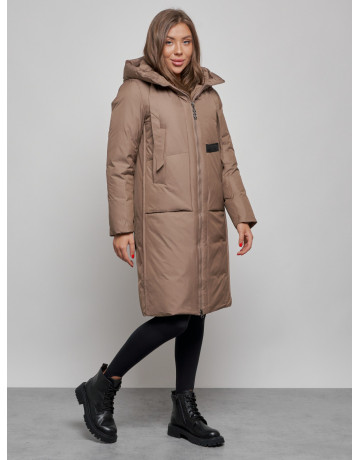 Длинный женский пуховик для зимы