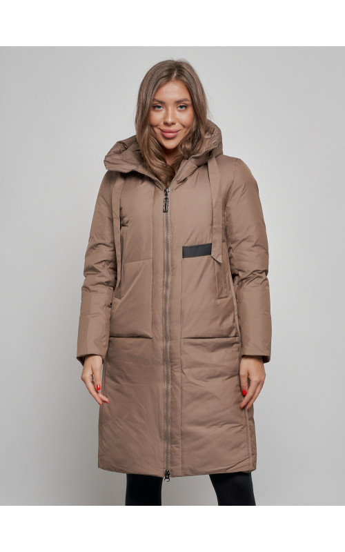 Длинный женский пуховик для зимы