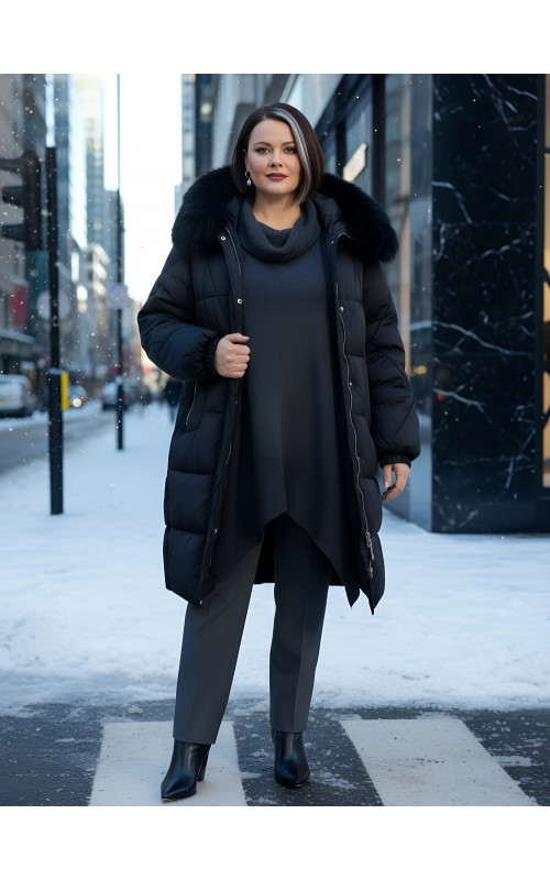 Длинный зимний пуховик премиум-класса.