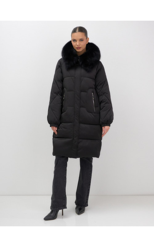 Длинный зимний пуховик премиум-класса.