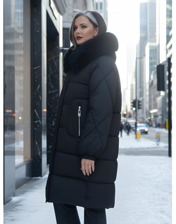 Длинный зимний пуховик премиум-класса.