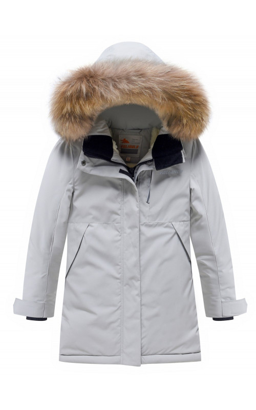 Детская зимняя парка для девочки, розовая с капюшоном, утеплённая.