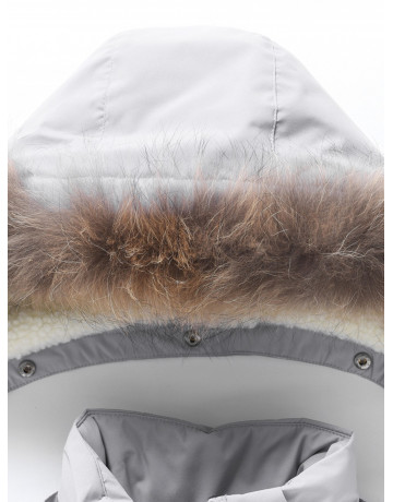 Детская зимняя парка для девочки, розовая с капюшоном, утеплённая.