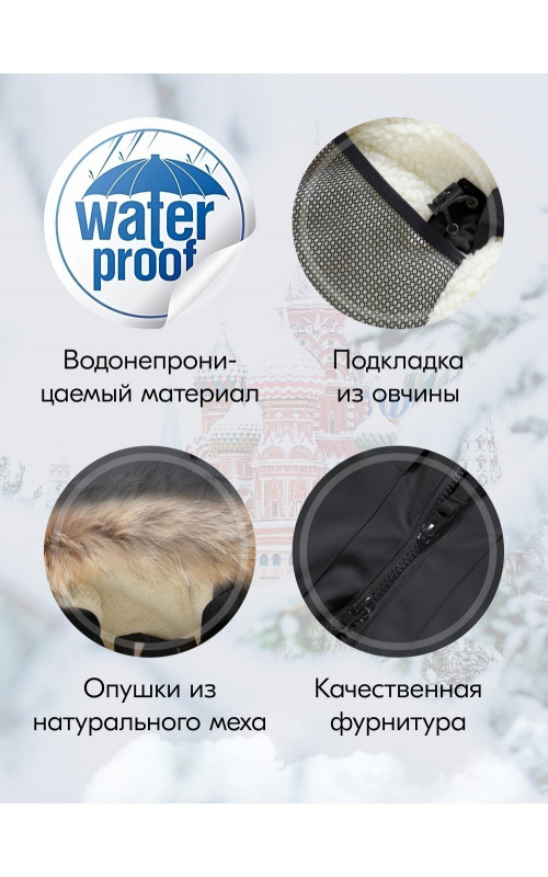 Чёрная зимняя парка-куртка для девочки-подростка с капюшоном и мехом