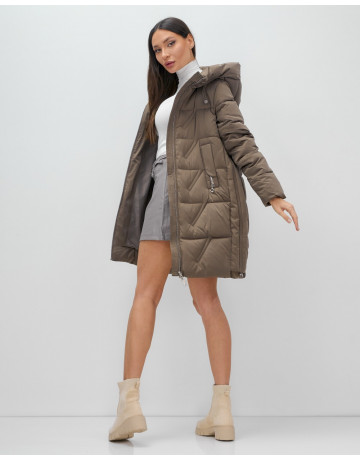 Тёплый женский пуховик с капюшоном для зимы