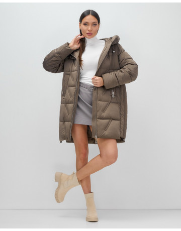 Тёплый женский пуховик с капюшоном для зимы