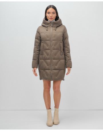 Тёплый женский пуховик с капюшоном для зимы