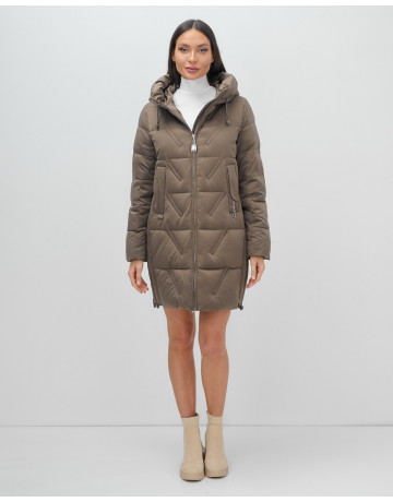 Тёплый женский пуховик с капюшоном для зимы