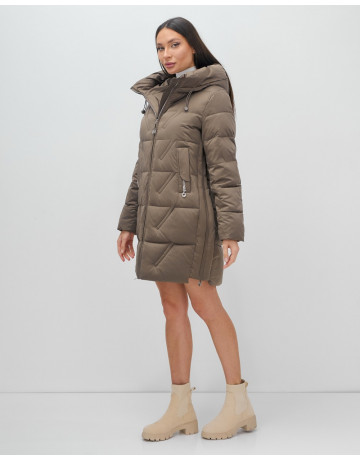 Тёплый женский пуховик с капюшоном для зимы