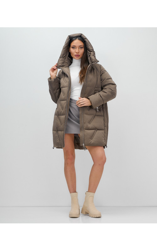 Тёплый женский пуховик с капюшоном для зимы