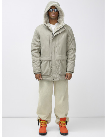 Зимняя мужская парка с капюшоном для активного отдыха.