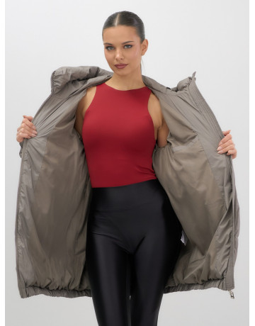 Женская зимняя куртка с капюшоном на резинке, утеплённая, больших размеров.