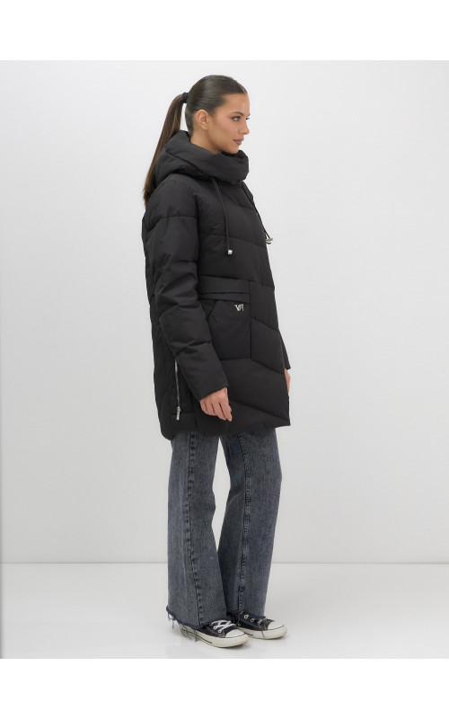 Женская утеплённая куртка с капюшоном для осени и зимы, свободный покрой.