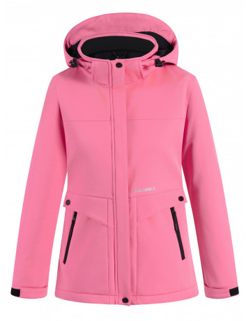Женская спортивная ветровка с капюшоном softshell, розовая