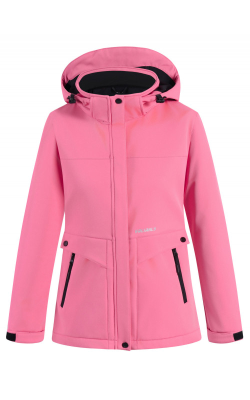 Женская спортивная ветровка с капюшоном softshell, розовая