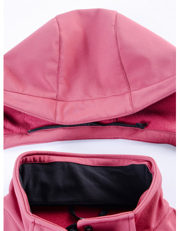 Женская спортивная ветровка с капюшоном softshell, розовая