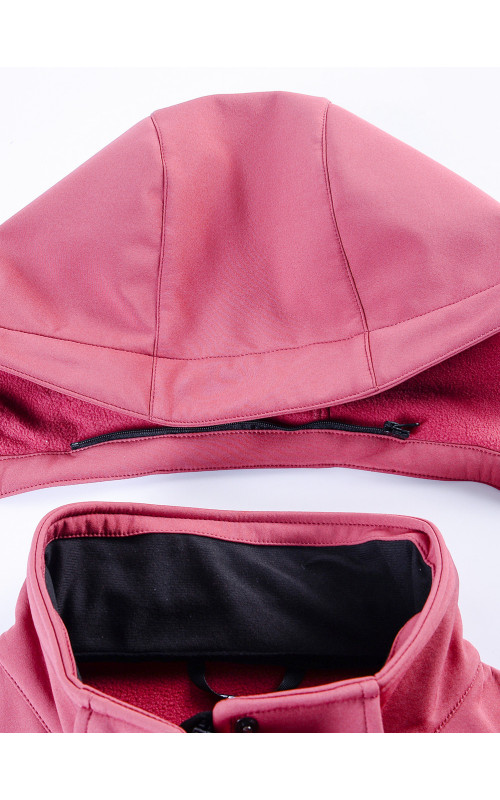 Женская спортивная ветровка с капюшоном softshell, розовая