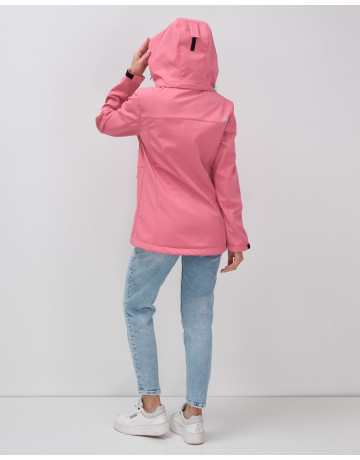 Женская спортивная ветровка с капюшоном softshell, розовая