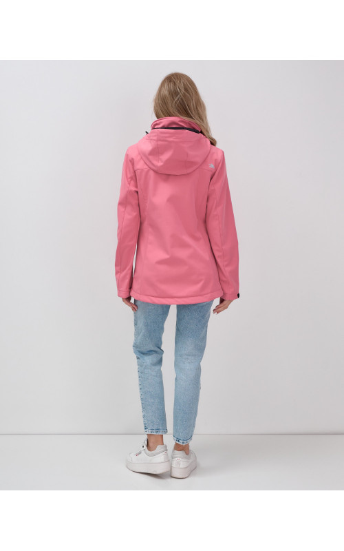Женская спортивная ветровка с капюшоном softshell, розовая