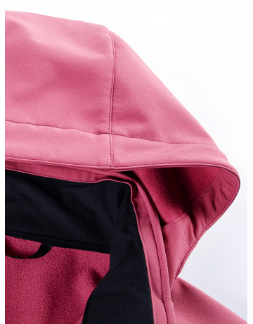 Женская спортивная ветровка с капюшоном softshell, розовая