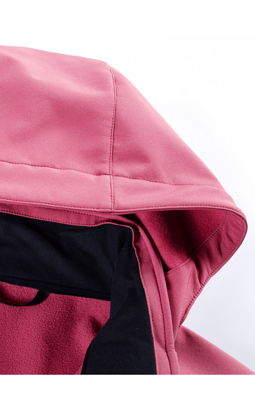 Женская спортивная ветровка с капюшоном softshell, розовая