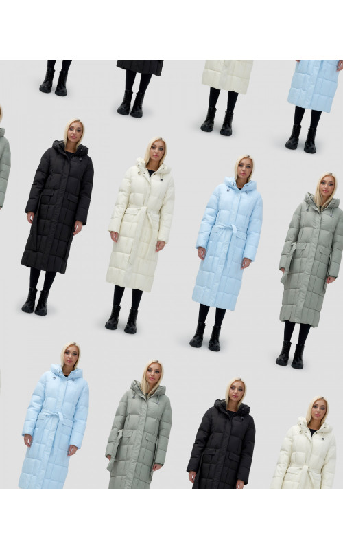 Длинный зимний пуховик для женщин.