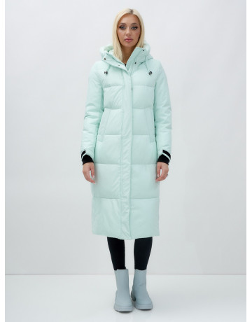 Длинный зимний пуховик для женщин с капюшоном.