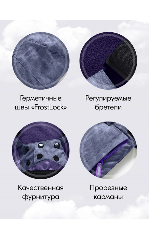 Фиолетовый горнолыжный костюм для девочки.
