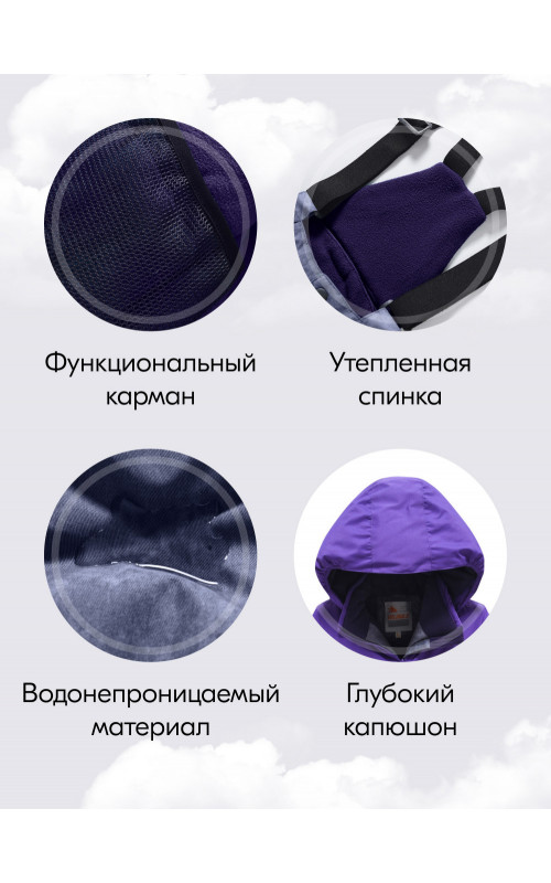Фиолетовый горнолыжный костюм для девочки.