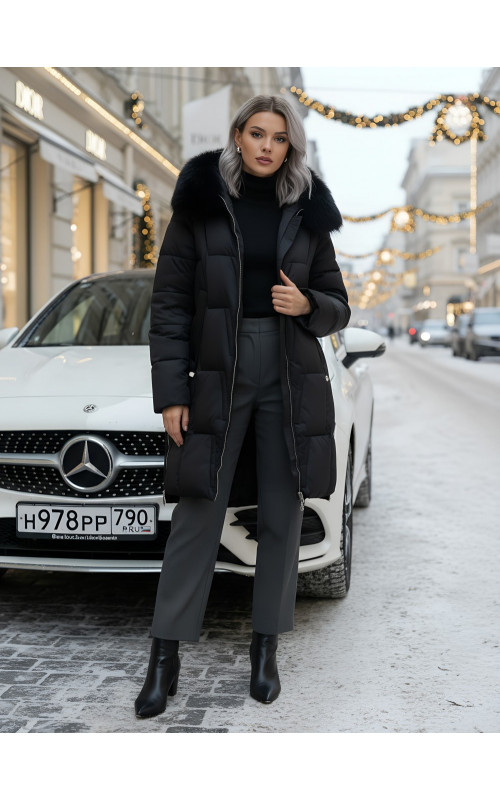 Длинный зимний пуховик премиум-класса.