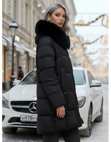 Длинный зимний пуховик премиум-класса.