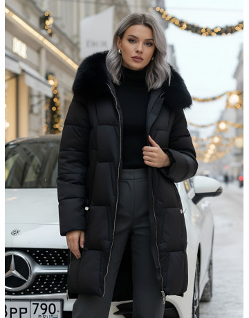 Длинный зимний пуховик премиум-класса.