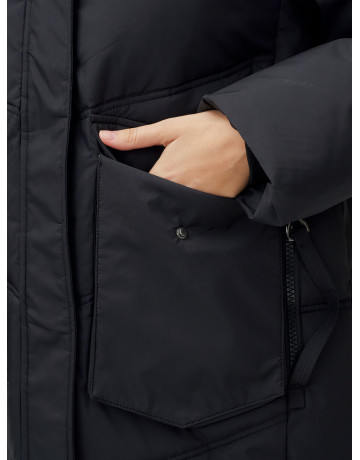 Женский длинный пуховик с капюшоном «Летучая мышь»