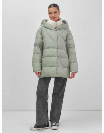 Тёплый женский пуховик с капюшоном для зимы большого размера.