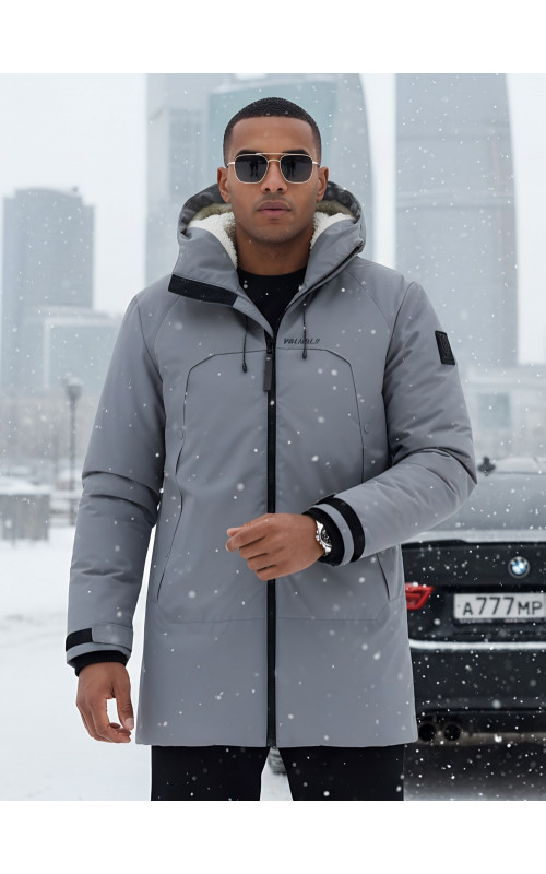 Зимняя мужская парка с капюшоном для активного отдыха