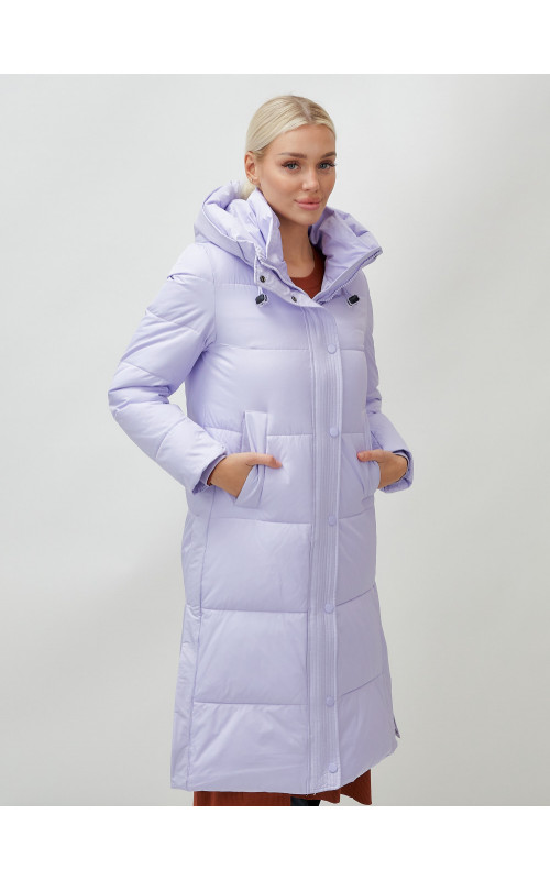 Женский длинный зимний пуховик с капюшоном