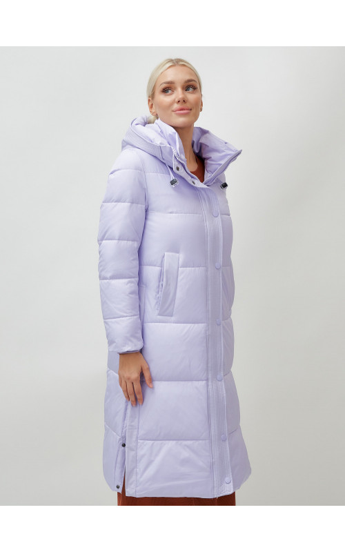 Женский длинный зимний пуховик с капюшоном