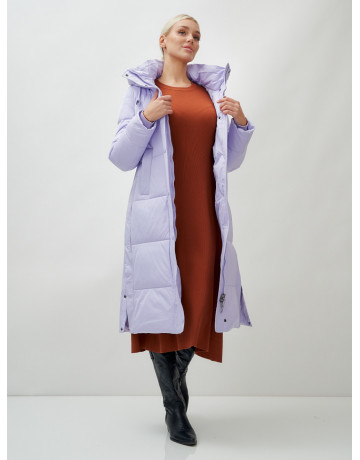Женский длинный зимний пуховик с капюшоном