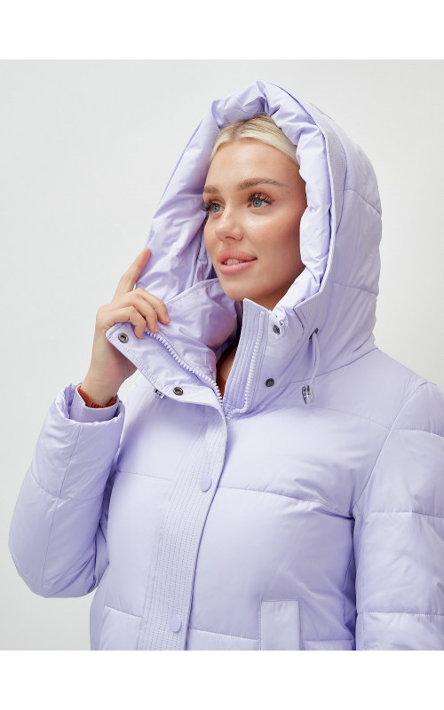 Женский длинный зимний пуховик с капюшоном