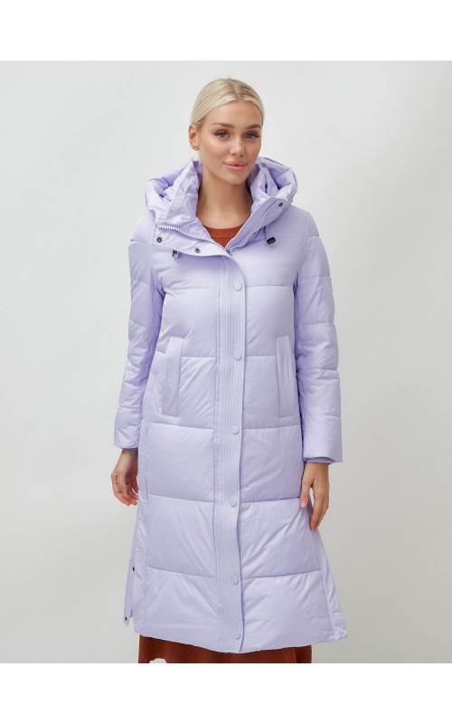 Женский длинный зимний пуховик с капюшоном