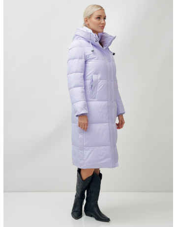 Женский длинный зимний пуховик с капюшоном