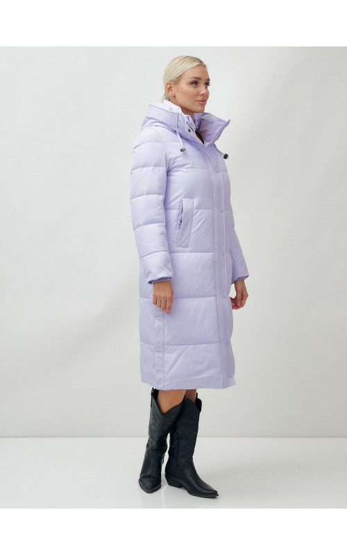 Женский длинный зимний пуховик с капюшоном