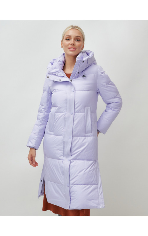 Женский длинный зимний пуховик с капюшоном