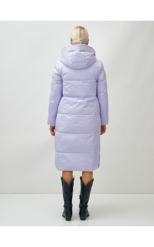 Женский длинный зимний пуховик с капюшоном