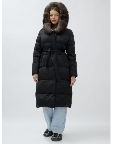 Женский зимний пуховик с мехом песца