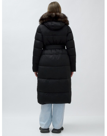 Женский зимний пуховик с мехом песца