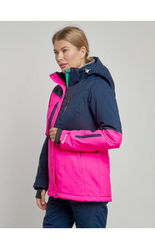 Женская розовая зимняя горнолыжная куртка