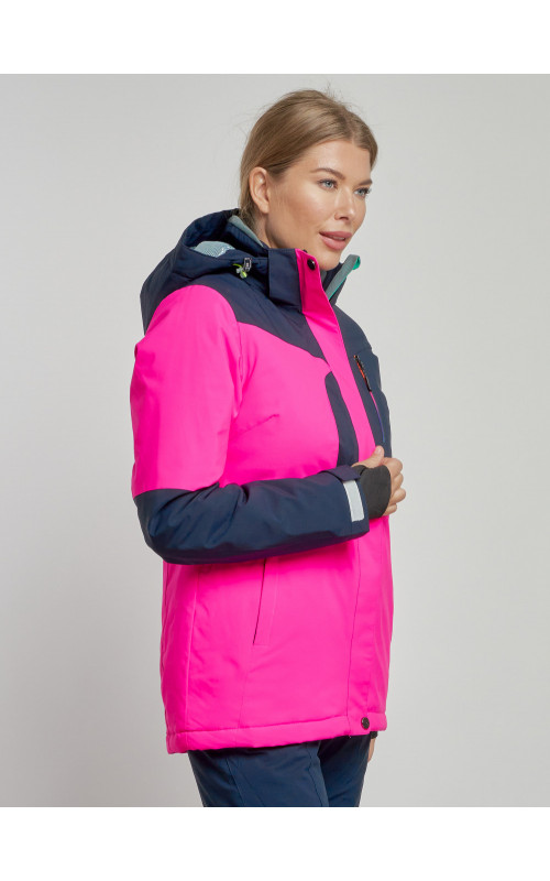 Женская розовая зимняя горнолыжная куртка