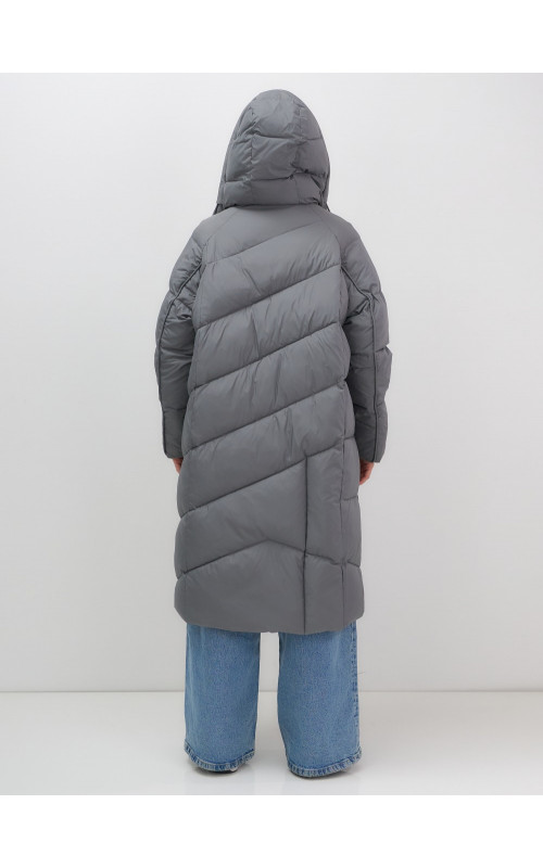 Длинный зимний пуховик для женщин с капюшоном