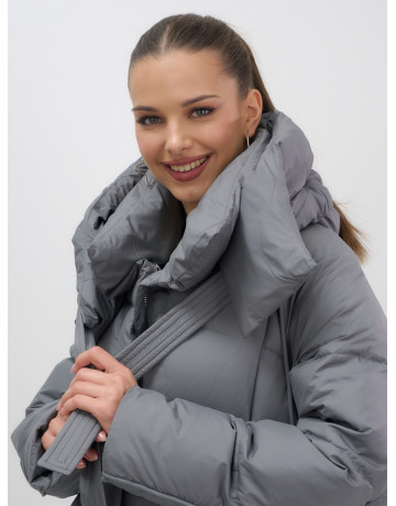 Длинный зимний пуховик для женщин с капюшоном